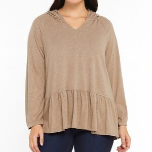 Alex & Parker Women's Tan Peplum Top